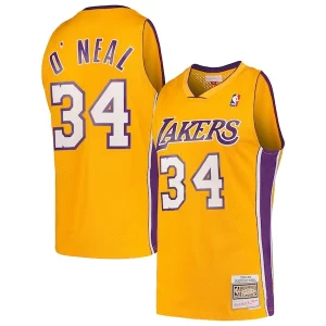 Atractivo Comodo Shaquille O'Neal Los Angeles Lakers Hardwood Classics Swingman Jersey Gold