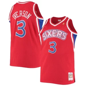 Increíble Robusto Allen Iverson Philadelphia 76ers 1996/97 Big & Tall Hardwood Classics Swingman Jersey Red/Black/Royal/White