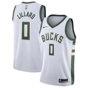 Chulo Damian Lillard Milwaukee Bucks Nike Unisex Swingman Player Jersey Association Edition White