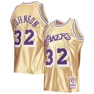 Delicioso Hermoso Elegante Magic Johnson Los Angeles Lakers 75th Anniversary 1984/85 Hardwood Classics Swingman Jersey Gold