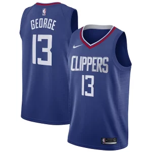 Fácil de llevar Paul George LA Clippers Nike 2019/20 Swingman Jersey Blue Icon Edition