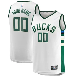 Maravilloso Milwaukee Bucks Youth Fast Break Replica Custom Jersey Association Edition White