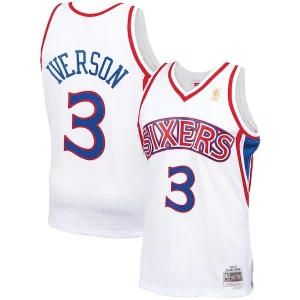 Elegante Sofisticado Allen Iverson Philadelphia 76ers 1996/97 Hardwood Classics Swingman Jersey White/Red/Royal/Black