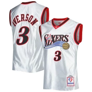 Clásico Chulo Allen Iverson Philadelphia 76ers 2000/01 Hardwood Classics 75th Anniversary Swingman Jersey Platinum