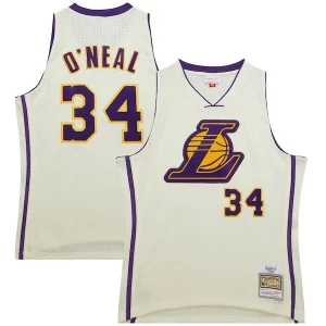 Bonito Shaquille O'Neal Los Angeles Lakers Chainstitch Swingman Jersey Cream