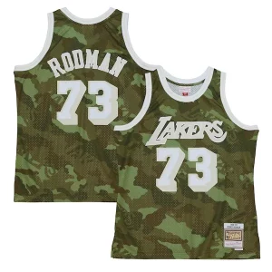 Genial Original Dennis Rodman Los Angeles Lakers Hardwood Classics 1998/99 Ghost Green Swingman Jersey Camo