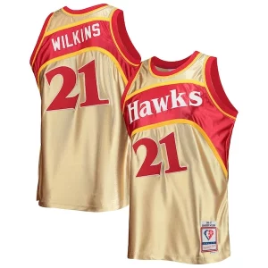 Atractivo Dominique Wilkins Atlanta Hawks 75th Anniversary 1986/87 Hardwood Classics Swingman Jersey Gold