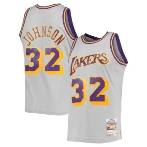 Ideal Clásico Hermoso Magic Johnson Los Angeles Lakers 1984 85 Hardwood Classics Reload 2.0 Throwback Swingman Jersey Gray