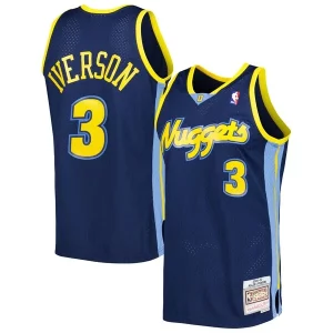 Original Allen Iverson Denver Nuggets Hardwood Classics Swingman Jersey Navy