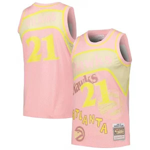 Maravilloso Magnífico Robusto Dominique Wilkins Atlanta Hawks 1986/87 Swingman Sidewalk Sketch Jersey Pink