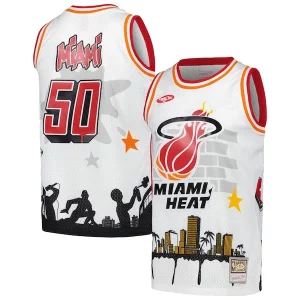 Clásico Sofisticado Atractivo Miami Heat x Tats Cru Hardwood Classics Fashion Jersey White