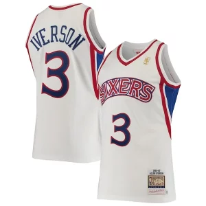 Robusto Allen Iverson Philadelphia 76ers 1996/97 Hardwood Classics Authentic Jersey White