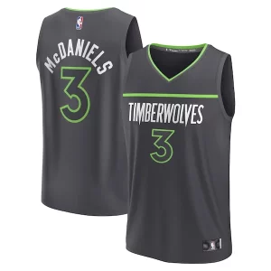 Comodo Jaden McDaniels Minnesota Timberwolves Youth Fast Break Replica Player Jersey Statement Edition Black