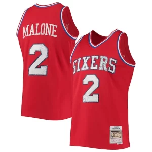 Atractivo Moses Malone Philadelphia 76ers 1982/83 Hardwood Classics NBA 75th Anniversary Diamond Swingman Jersey Red
