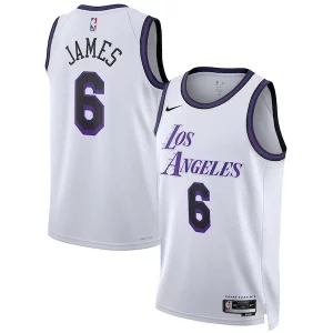 Genial LeBron James Los Angeles Lakers Nike Unisex 2022/23 Swingman Jersey City Edition White
