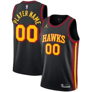 Magnífico Atlanta Hawks Jordan Brand Swingman Custom Jersey Statement Edition Black