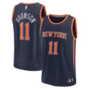 Estupendo Jalen Brunson New York Knicks Youth Fast Break Replica Player Jersey Statement Edition Navy