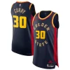Fantástico Stephen Curry Golden State Warriors Nike 2024/25 Authentic Player Jersey City Edition Navy