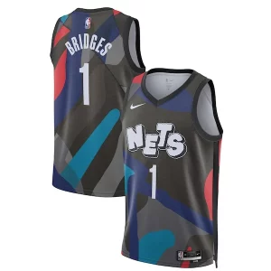 Clásico Mikal Bridges Brooklyn Nets Nike Unisex 2023/24 Swingman Jersey Black City Edition