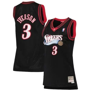 Único Duradero Allen Iverson Philadelphia 76ers Women's 2000/01 Hardwood Classics Swingman Jersey Black