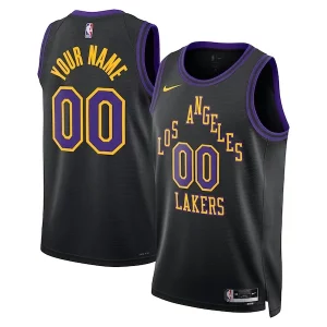 Lujoso Hermoso Sofisticado Los Angeles Lakers Nike Unisex 2023/24 Custom Swingman Jersey Black City Edition