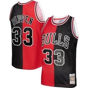 Original Magnífico Scottie Pippen Chicago Bulls Big & Tall Hardwood Classics 1997/98 Split Swingman Jersey Red/Black