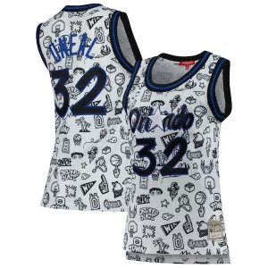 Delicioso Shaquille O'Neal Orlando Magic Women's 1994 Doodle Swingman Jersey White