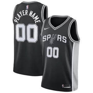 Bonito Clásico Exquisito San Antonio Spurs Nike Swingman Custom Jersey Black Icon Edition