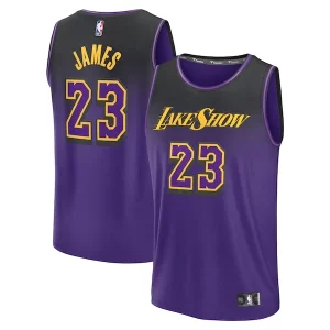 Atractivo LeBron James Los Angeles Lakers Youth 2024/25 Fast Break Player Jersey City Edition Purple