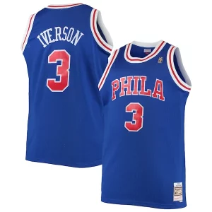 Chulo Allen Iverson Philadelphia 76ers 1996/97 Big & Tall Hardwood Classics Swingman Jersey Royal/Black/Red/White