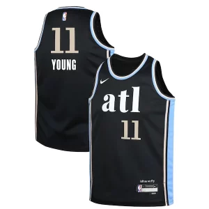 Clásico Práctico Elegante Trae Young Atlanta Hawks Nike Youth Swingman Replica Jersey City Edition Black