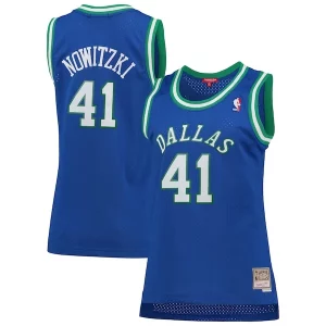 Maravilloso Elegante Fantástico Dirk Nowitzki Dallas Mavericks Women's Hardwood Classics Swingman Jersey Blue
