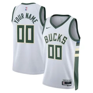 Fantástico Increíble Maravilloso Milwaukee Bucks Nike Unisex Swingman Custom Jersey White Association Edition