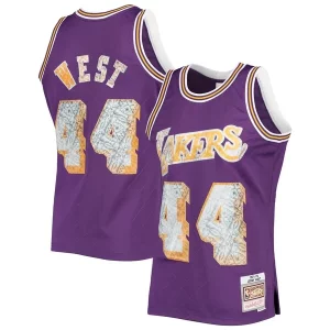 Único Cool Jerry West Los Angeles Lakers 1971/72 Hardwood Classics NBA 75th Anniversary Diamond Swingman Jersey Purple
