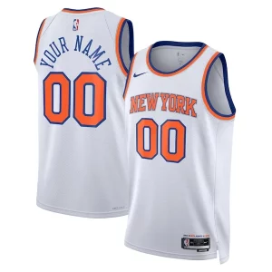 Maravilloso Estupendo New York Knicks Nike Unisex Swingman Custom Jersey White Association Edition/Blue