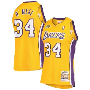 Encantador Fácil de llevar Shaquille O'Neal Los Angeles Lakers 2000 NBA Finals Hardwood Classics Authentic Jersey Gold