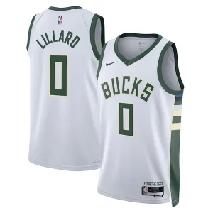 Cool Duradero Damian Lillard Milwaukee Bucks Nike Unisex Fear The Deer Swingman Player Jersey Association Edition White
