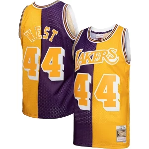 Resistente Duradero Jerry West Los Angeles Lakers Hardwood Classics 1971/72 Split Swingman Jersey Purple/Gold