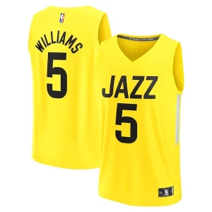 Perfecto Comodo Ideal Cody Williams Utah Jazz Youth 2024 NBA Draft Fast Break Player Jersey Icon Edition Yellow