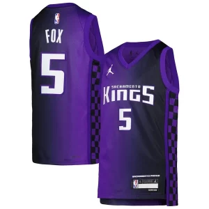 Resistente De'Aaron Fox Sacramento Kings Jordan Brand Youth Swingman Jersey Statement Edition Purple