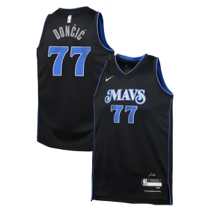 Fácil de llevar Moderno Luka Dončić Dallas Mavericks Nike Youth Swingman Replica Jersey City Edition Black