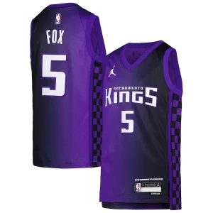 Versátil Elegante De'Aaron Fox Sacramento Kings Jordan Brand Youth Swingman Jersey Statement Edition Purple