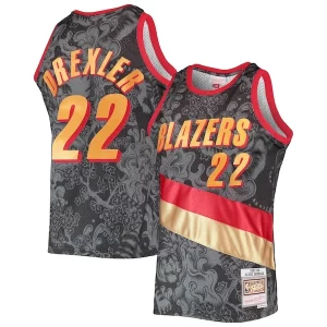 Encantador Clyde Drexler Portland Trail Blazers Hardwood Classics 1991/92 Lunar New Year Swingman Jersey Black
