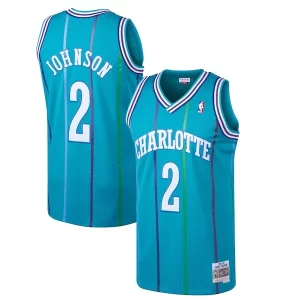 Único Comodo Encantador Larry Johnson Charlotte Hornets 1992/93 Hardwood Classics Swingman Jersey Teal
