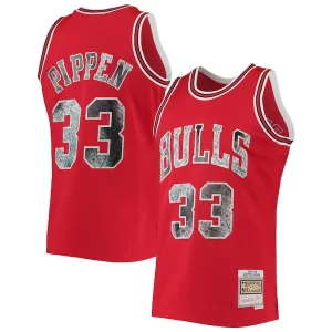 Genial Scottie Pippen Chicago Bulls 1997/98 Hardwood Classics NBA 75th Anniversary Diamond Swingman Jersey Red