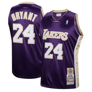 Clásico Kobe Bryant Los Angeles Lakers Hall of Fame Class of 2020 #24 Authentic Hardwood Classics Jersey Purple/Gold