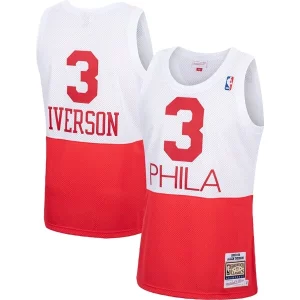 Original Encantador Allen Iverson Philadelphia 76ers 2003/04 Hardwood Classics Authentic Jersey White/Black/Red