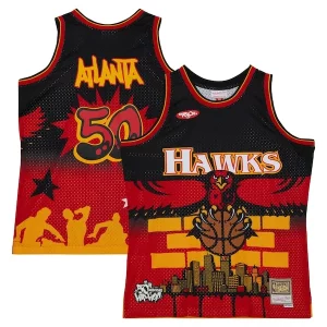 Fantástico Versátil Ideal Atlanta Hawks x Tats Cru Hardwood Classics Fashion Jersey Black