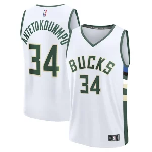 Bonito Giannis Antetokounmpo Milwaukee Bucks Fast Break Replica Player Jersey Association Edition White