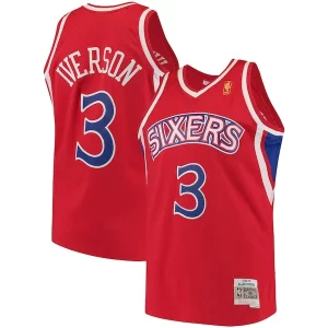 Cool Increíble Clásico Allen Iverson Philadelphia 76ers 1996/97 Hardwood Classics Swingman Jersey Red/White